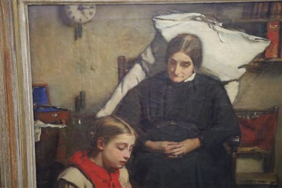 Frank Holl (1845-1888) Learning to Read 20 x 16in.